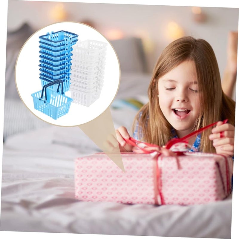 20 قطعة من مجموعة سلة التسوق المصغرة لتخزين المنزل والمكتب وديكور لعب الأدوار - Image 3